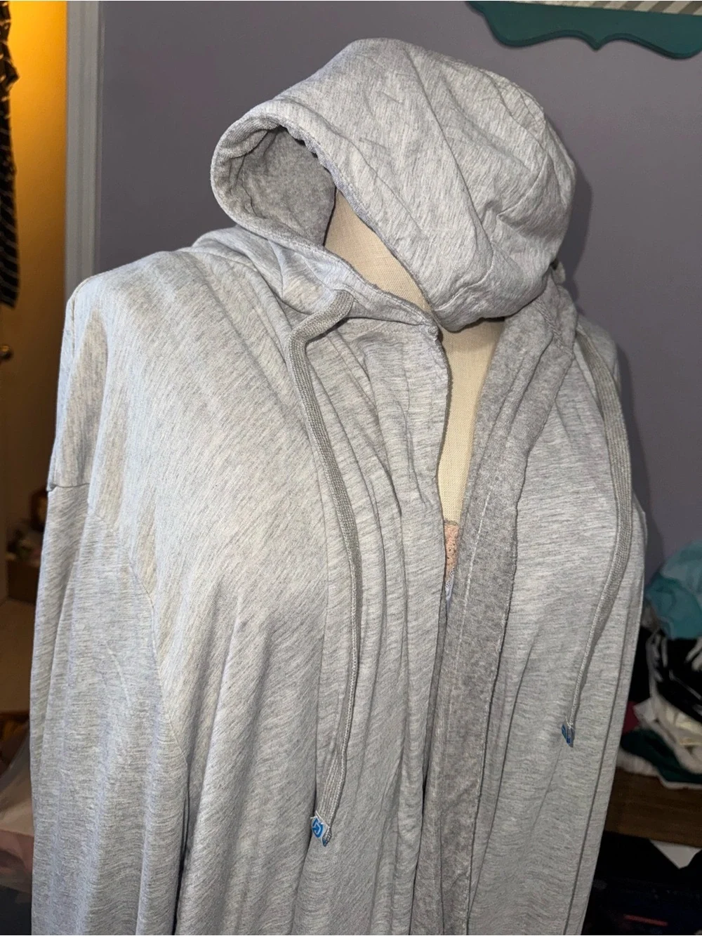NWT DudeRobe 2/3XL Heather Gray Hooded Bathrobe Mens